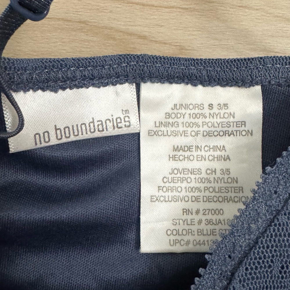 No Boundaries Navy Lace Top - Picture 2 of 2